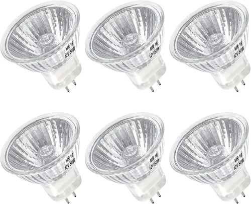 Vista 9 de Bombilla halógena MR16 de 20 W regulable de 12 V GU5.3 con base de dos pines con larga vida útil, bombillas MR16 blancas cálidas de 2700 K