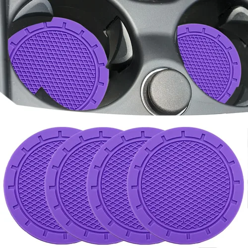 Vista 12 de Portavasos para automóvil, paquete de 4 posavasos de PVC de 2.75 pulgadas de diámetro, antideslizantes, universales, duraderos, adecuados