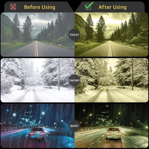 Vista 3 de Myiaur Lentes de visión nocturna para mujeres y hombres, lentes polarizados para conducción nocturna con lente amarilla antirreflejos, protección UV