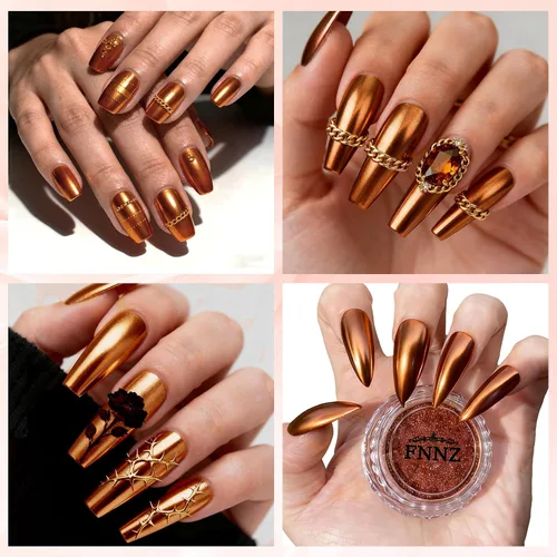 Vista 5 de FNNZ Polvo de uñas cromado, pigmento metálico de polvo de uñas efecto espejo de alta calidad, arte de uñas, polvo con purpurina para San Valentín