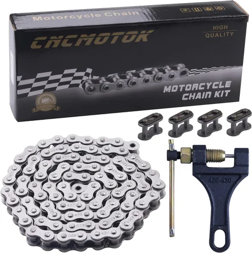 Vista 7 de Cadena de Jackshaft 420 de 42 Eslabones + Rompecadenas, compatible con Coleman BT200X CT200U Trail 200 CT200U-EX Baja TrailMaster Warrior Heat
