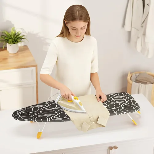 Vista 7 de Tabla de planchar pequeña de 12 x 38 pulgadas, tabla de planchar pequeña con base de metal de malla, mini tablas de planchar de mesa que ahorran