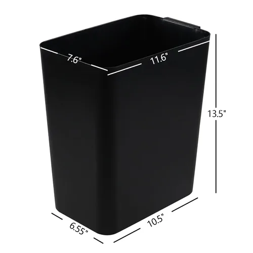 Vista 2 de Xyskin Cubo de basura de plástico de 4.5 galones, papelera de escritorio, basura, negro, paquete de 3