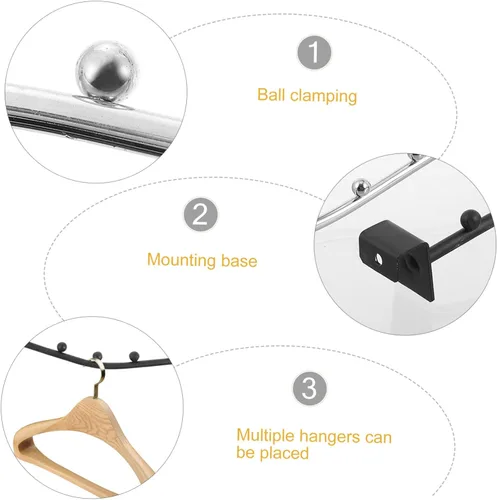 Vista 6 de Zerodeko 2 ganchos de ropa de acero inoxidable para tienda de ropa, perchero para perchero, ganchos para tienda de ropa, colgador de ropa, perchero