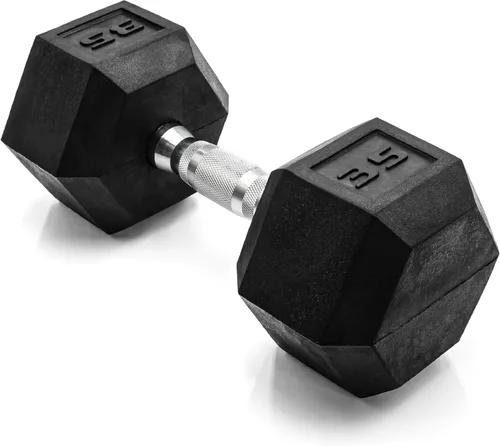 Vista 86 de CAP Barbell Peso de la mancuerna hexagonal recubierta, individual, 10-120 libras, múltiples opciones