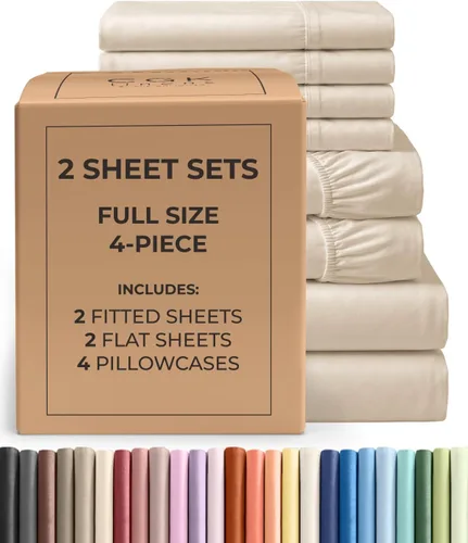 Vista 213 de Pack of 2, Twin Size 3 Piece Sheet Set - Breathable & Cooling - White