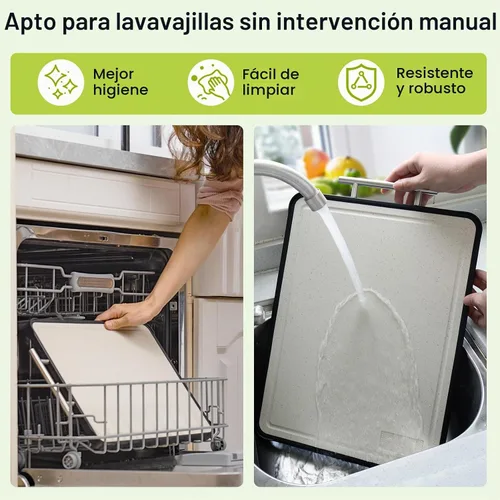 Vista 6 de Tabla de cortar de acero inoxidable, tablas de cortar de acero inoxidable 316 de doble cara para cocina, tabla de cortar PP 2 en 1 de grado