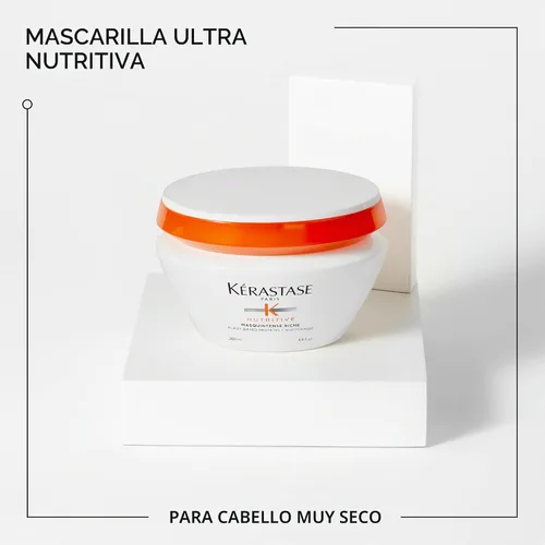 Vista 3 de KERASTASE Nutritive Masquintense Hair Mask Nutre profundamente y acondiciona con proteínas de origen vegetal, niacinamida para secado medio, 6.8
