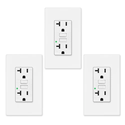 Vista 41 de Greencycle Toma GFCI de 15 amperios con puertos USB C y USB A, 1 unidad de toma eléctrica GFCI de prueba automática con USB, con indicador LED