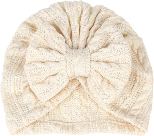 Vista 41 de Gorro de punto para bebé con lazos lindos turbante para envolver el sombrero (MZ6)
