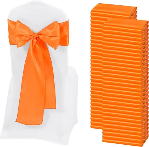 Vista 13 de 60 bandas de satén color burdeos para silla, diseño de lazos, para decoración de sillas de Acción de Gracias, boda, Navidad, banquetes, fiestas
