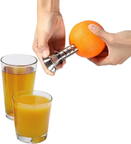 Vista 5 de Exprimidor manual de limón Exprimidor manual Yosoo Exprimidor de limón, práctico taladro manual de acero inoxidable naranja lima limón taladro