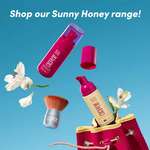 Vista 8 de Coco & Eve Bali Bae Self Tan Set (Oscuro). Mousse bronceador sin sol totalmente natural. Loción autobronceadora instantánea con bronceador, Miit