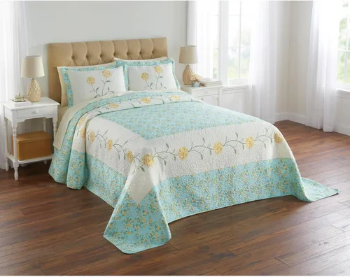 Vista 7 de BrylaneHome Colcha bordada Margaret - King, rosa