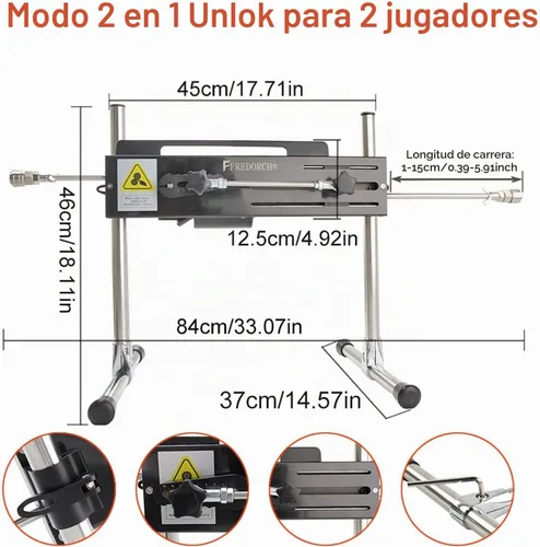 Vista 7 de FREDORCH Máquina sexual premium, versión con cable, doble carrera de varilla de 1.2 in a 5.9 in, longitud telescópica ajustable con accesorios