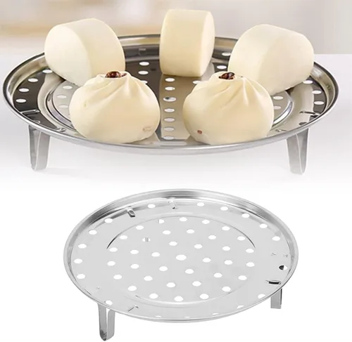 Vista 4 de Bandeja de soporte de vapor de acero inoxidable Accesorios de cocina (diámetro grande 10.2 in)