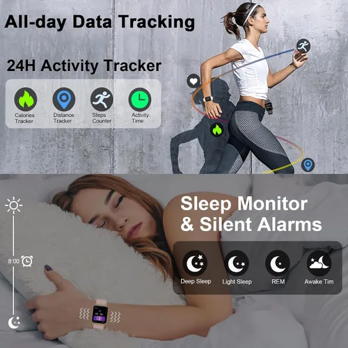 Vista 5 de Reloj inteligente para hombres y mujeres (respuesta/hacer llamadas), reloj inteligente de 1.85 pulgadas, 113 modos deportivos, rastreador de fitness