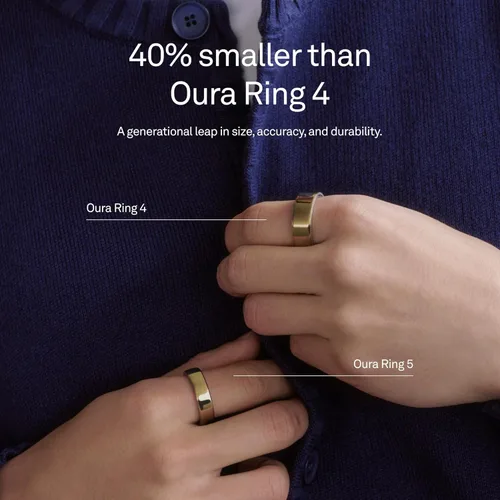 Vista 36 de Oura Ring 5 Smart Wearable - Negro - Talla 6 - Rastreador de fitness