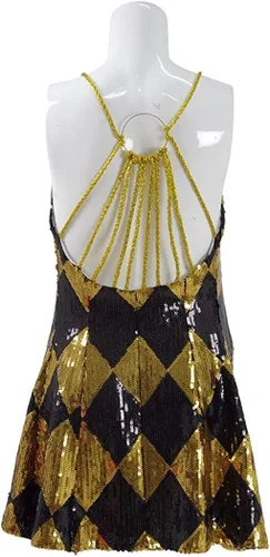 Vista 2 de RongJun HQ Harley vestido Cosplay traje oro