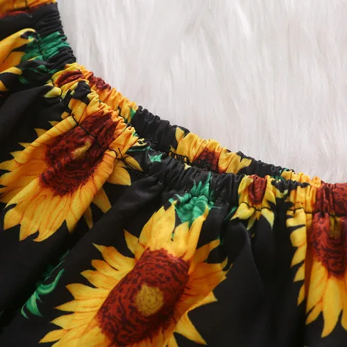 Vista 4 de VSFAOV Conjunto de ropa de juego de algodón con estampado de letras para niñas pequeñas, de manga corta y pantalones, 2 piezas
