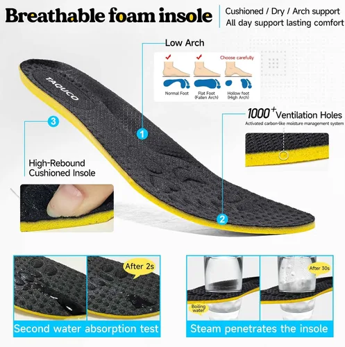Vista 7 de Zapatos de trabajo antideslizantes para hombre, zapatos de trabajo antideslizantes negros, zapatos de trabajo resistentes al agua, zapatos