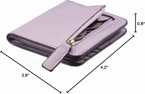 Vista 6 de Gostwo Cartera pequeña para mujeres, portador de tarjetas de crédito delgado bifold, billetera compacta de efectivo con bloqueo RFID, billeteras