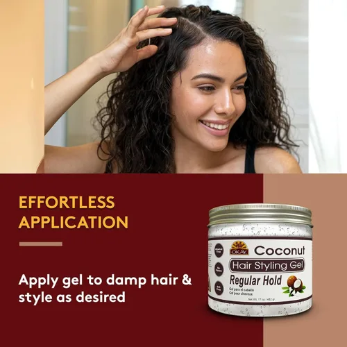 Vista 3 de Okay Gel de sujeción regular para el cabello de coco, 17 onzas líquidas, plata, 17 onzas líquidas