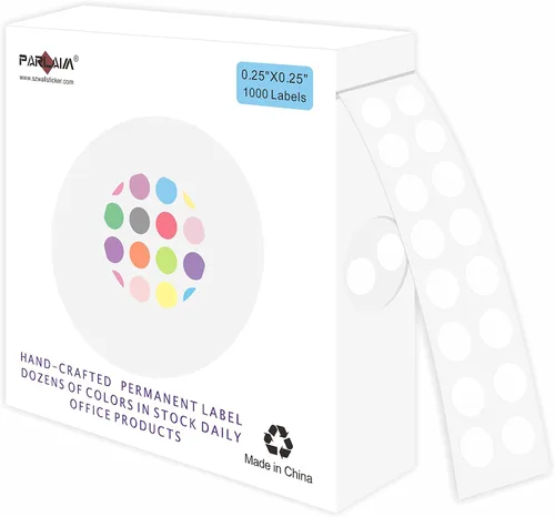 Vista 28 de PARLAIM Calcomanías de punto de código de color de 0.25 pulgadas, 1000 calcomanías de codificación en rollo para oficina, aula de estudiantes, Agua