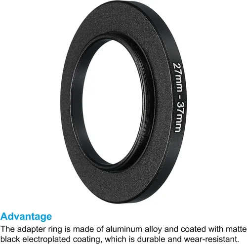 Vista 4 de PATIKIL Anillo escalonado de metal de 1.063 in-1.457 in, anillo adaptador de filtro de lente de cámara, anillo adaptador de filtro de aluminio