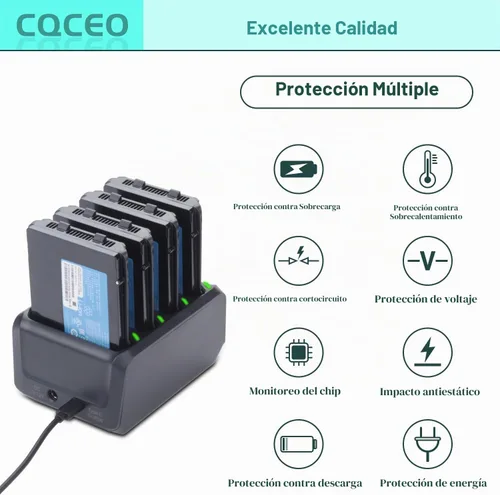 Vista 5 de Kit de cuna de carga de 4 ranuras para batería Zebra TC77 TC70 TC75