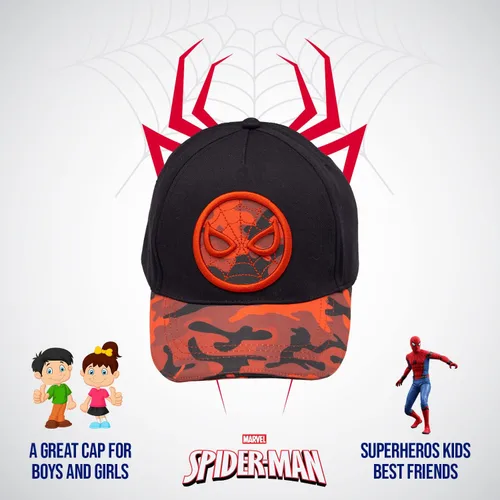 Vista 3 de Marvel Spiderman Hat for Boys, Breathable Spiderman Baseball Cap for Toddlers, Boys Ages 3-9