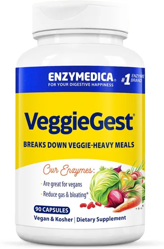 Vista 10 de Enzymedica VeggieGest, Soporte para Dietas Vegetarianas/Veganas - 60 Cápsulas