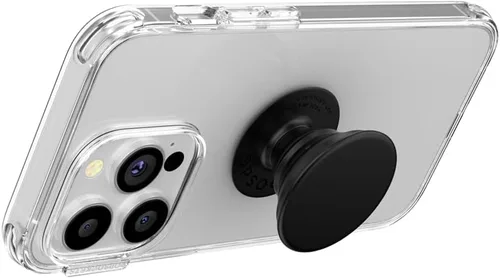 Vista 4 de Agarre para teléfono PopSockets con soporte expansible, agarre adhesivo - aluminio negro Alumbre Negro