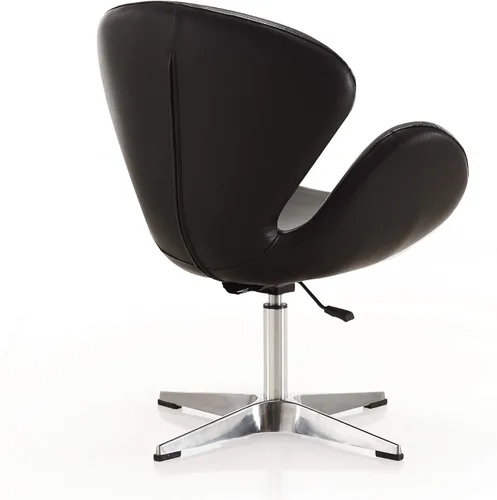 Vista 7 de Manhattan Comfort Raspberry - Silla giratoria ajustable con giro de 360°, base de cromo pulido, diseño retro moderno, asiento versátil ideal