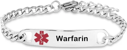 Vista 25 de TGLS Pulsera de alerta médica roja para mujeres y hombres, pulsera de emergencia de primeros auxilios de salud grabada ajustable de acero inoxidable