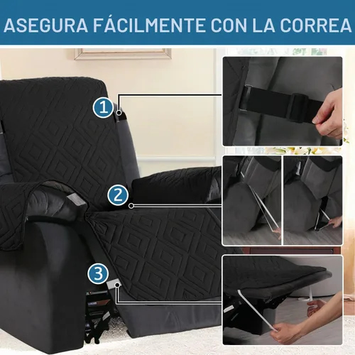 Vista 4 de H.VERSAILTEX - Funda reclinable reversible para sofá y muebles, resistente al agua, 2.0 pulgadas de ancho, correas elásticas para silla reclinable