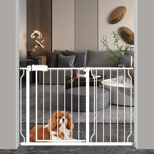 Vista 13 de Puerta Estrecha para Bebé de 61 a 73.5 Centímetros de Ancho Puerta para Mascotas Montada por Presión Sin Taladro Puerta de Seguridad de Paso