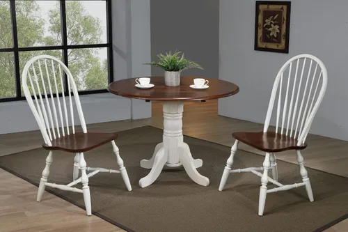 Vista 6 de Sunset Trading Andrews - Mesa de comedor, pequeña, color blanco, marrón