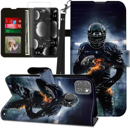 Vista 152 de Funda para Motorola Edge 2022 con protector de pantalla, soporte y tarjetero y correa para la muñeca, funda magnética para Moto Edge 2022 5G UW Lobo