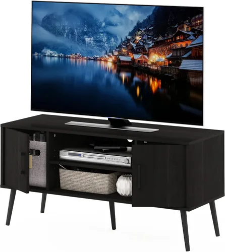 Vista 8 de Furinno Clásico Moderno Soporte de TV para Sala de Estar, Centro de Entretenimiento con Estantes Abiertos, para Televisores de hasta 60 Pulgadas