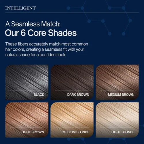 Vista 4 de INTELLIGENT - Fibras voluminizadoras de precisión para el cabello fino - Negro natural Cobertura indetectable para hombres y mujeres 6 tonos