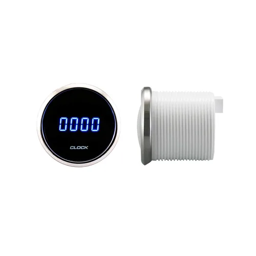 Vista 3 de PA Reloj digital LED automático indicador azul luz trasera 24 horas para coche interior tablero 2.047 in 2 1/16 "(12 voltios DC)