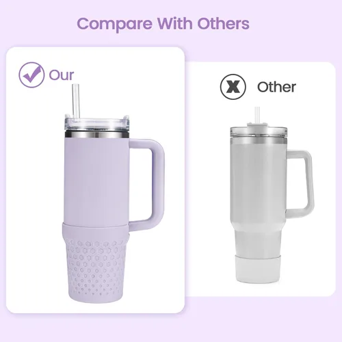 Vista 5 de Funda de silicona para bota para Stanley Quencher H2.0 Tumbler, 30 oz, morado
