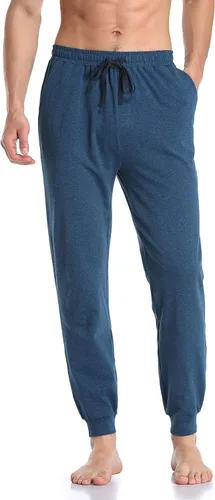 Vista 7 de COLORFULLEAF Pantalones deportivos para hombre, pantalones de pijama de algodón, ligeros, casuales, suaves, pantalones de descanso, pantalones