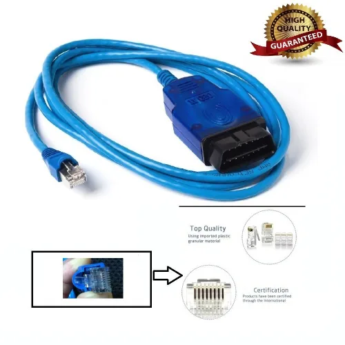 Vista 2 de AntiBreak ethernet enet a obd2 E-sys Herramientas de cable E-SYS rj45 enet a OBD2 f Serie 2M compatible enet