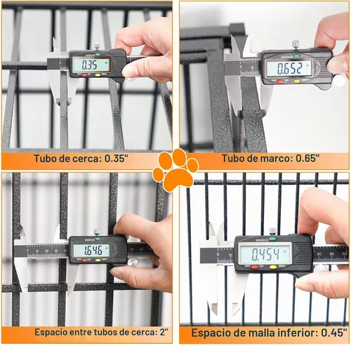 Vista 9 de Homey Pet Jaula apilable resistente de 37 pulgadas con ruedas para perros