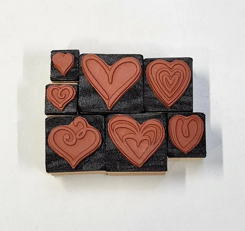 Vista 2 de Sellos de goma con corazones de San Valentín