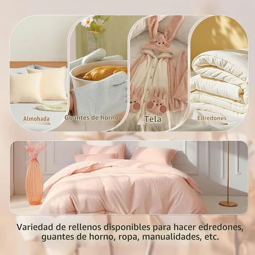 Vista 7 de Guata de Algodón Natural, Guata de Algodón para Acolchado, 47 x 59 Pulgadas Guata de Algodón Natural para Colchas, Peso Ligero Puramente Natural
