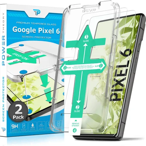 Vista 7 de Power Theory Protector de pantalla para Google Pixel 6 PRO [2 unidades] [no de vidrio] compatible con fundas, cubierta completa, película flexible