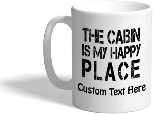 Vista 7 de La Cabina es My Happy Place" Funny Relax # 1 Café Té Blanco Taza de cerámica taza 11oz – Vacaciones Navidad Hanukkah Regalo